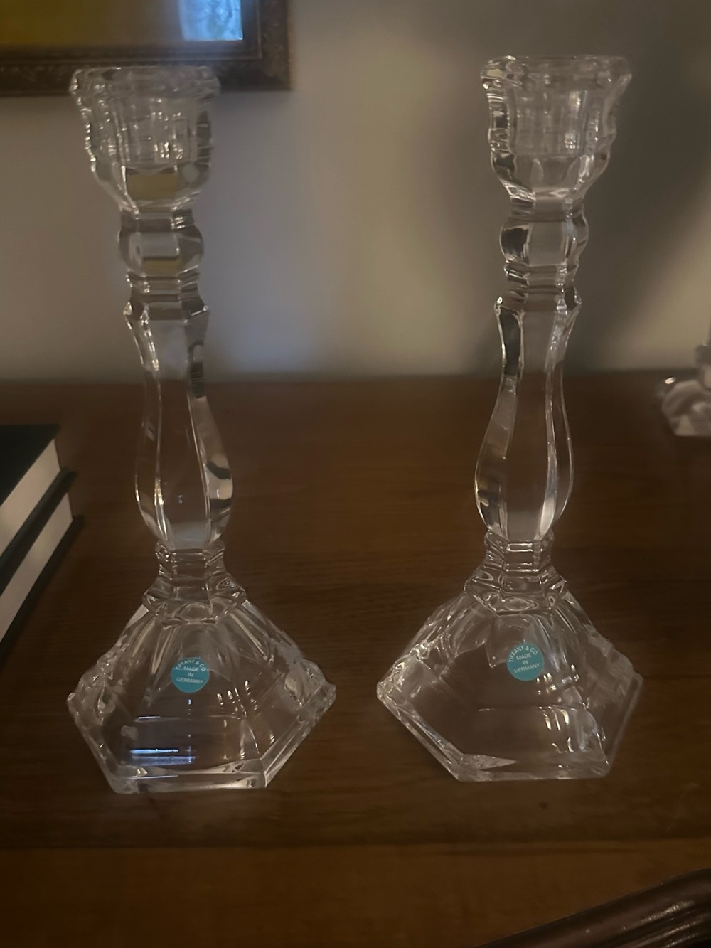 Tiffany & Co. Clear Crystal Candlesticks - Pair